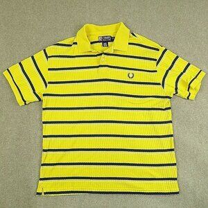 Chaps Ralph Lauren  Men's Yellow Large L Logo Short Sleeve Cotton Polo Shirt